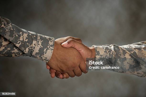 Military Hand Shake Stock Photo - Download Image Now - Handshake, Military, Adult