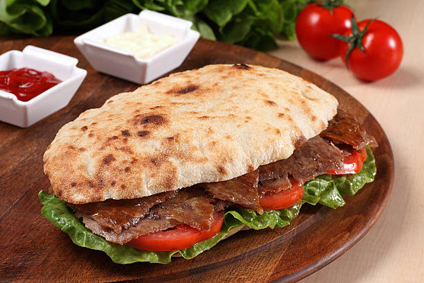 Give Kebab Sandwich stock photo