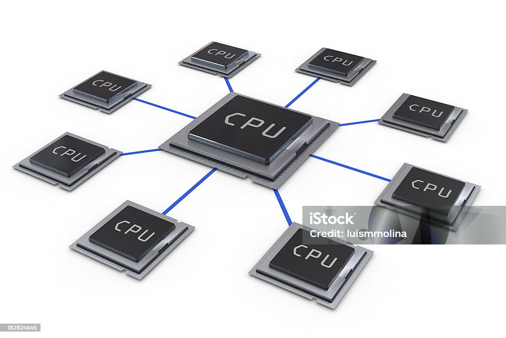 CPU ネットワーク - つながりのロイヤリティフリーストックフォト