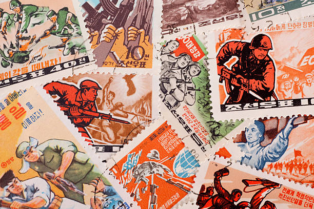 North Korean military themed stamps