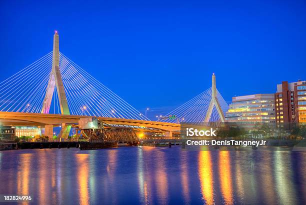 Leonard P Zakim Bunker Hill Bridge Stock Photo - Download Image Now - Boston - Massachusetts, Leonard P. Zakim Bunker Hill Bridge, Urban Skyline