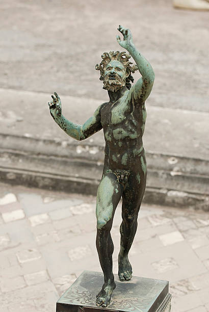 faun 、ポンペイ - mythology statue roman roman mythology ストックフォトと画像