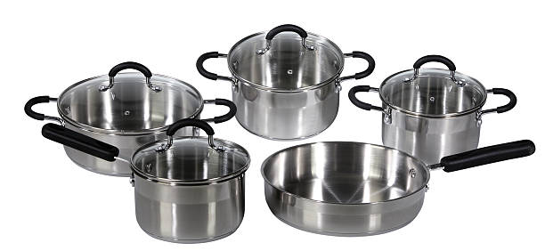 istock Stainless steel pots and pans 182825234