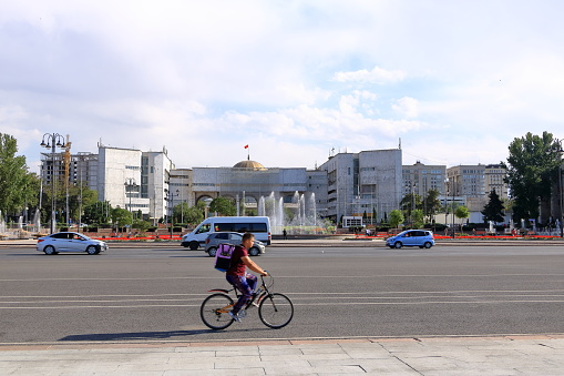 August 18 2023 - Bishkek in Kyrgyzstan, Central Asia: Ala-Too-Square in the centre of the kyrgyz capital