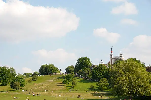 "Hundreds of tourists outside of the observatory at the top of the hill in Greenwich park, LondonSee more images of Greenwich here:"