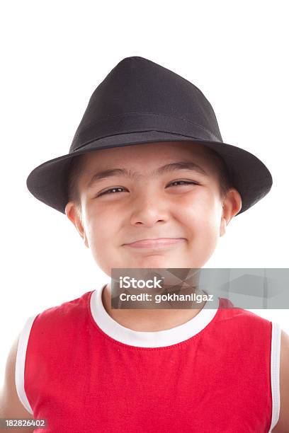Foto de Retrato De Um Menino e mais fotos de stock de Branco - Branco, Chapéu Porkpie, Criança