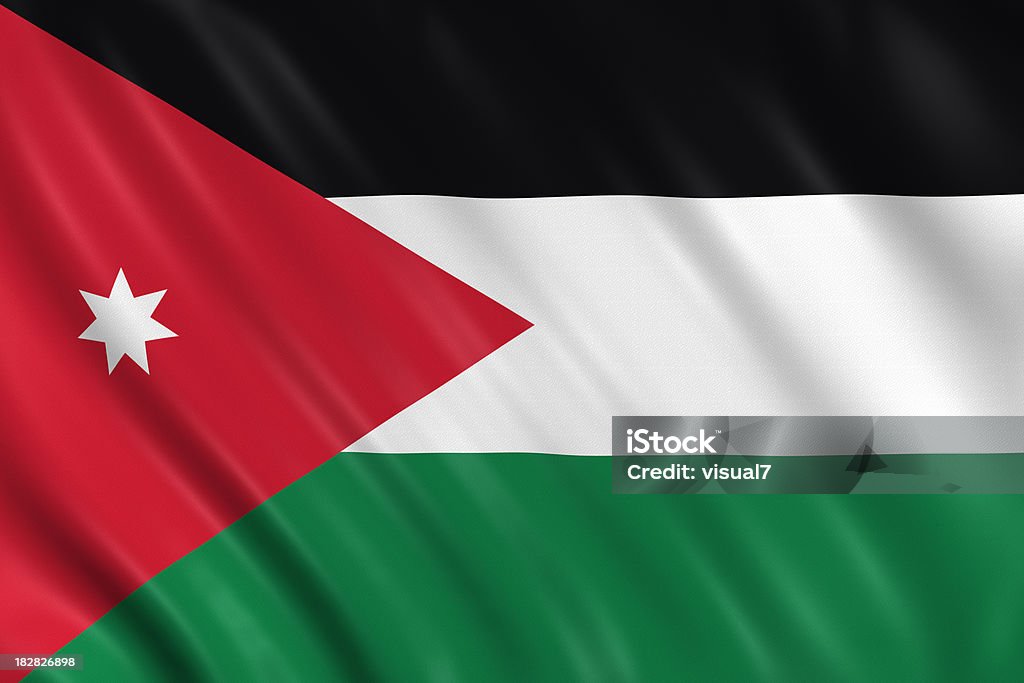 Flaga Jordanii - Zbiór zdjęć royalty-free (Flaga Jordanii)