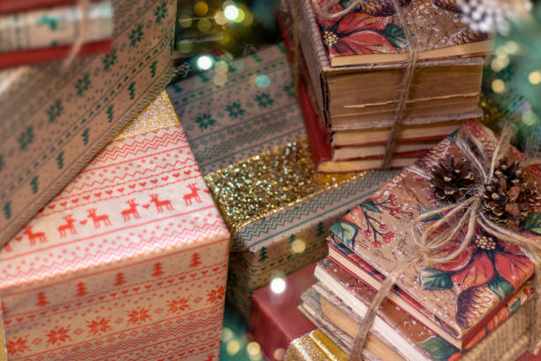 istock Gifts and books under Christmas tree. Boxing Day 1828269506