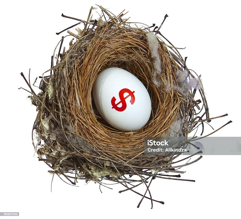 white nest egg-rot-dollar - Lizenzfrei 401K - englischer Begriff Stock-Foto