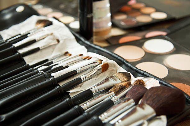istock Close-up of cosmetics and make up brushes 182827416