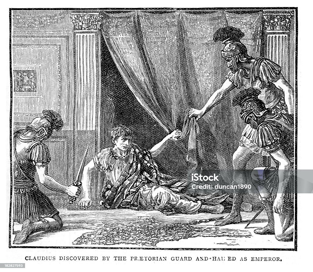 로마 황제 클라우디오스 - 로열티 프리 로마 군대의 백부장 스톡 일러스트