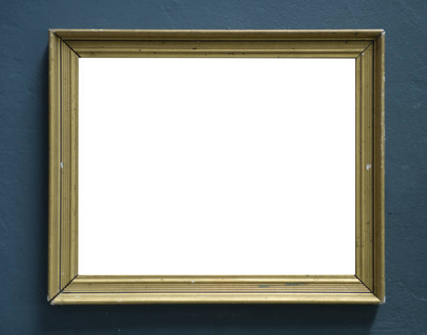 istock A very old wooden frame on the wall. 1828285393