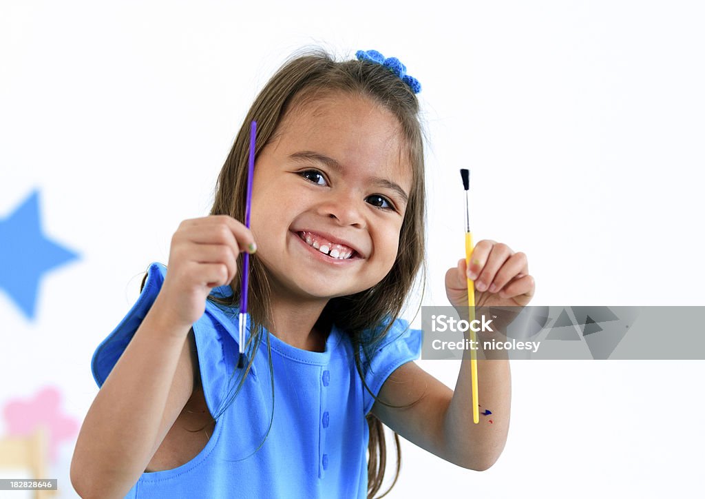 Bambina pittura - Foto stock royalty-free di 6-7 anni