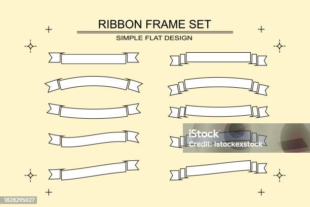 Frame Log Ribbon Ribbon Frame Vector Illustration Set Stock Illustration - Download ...