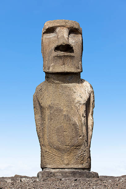 istock Blue sky over Moai at Ahu Tongariki Easter Island Chile 182830212