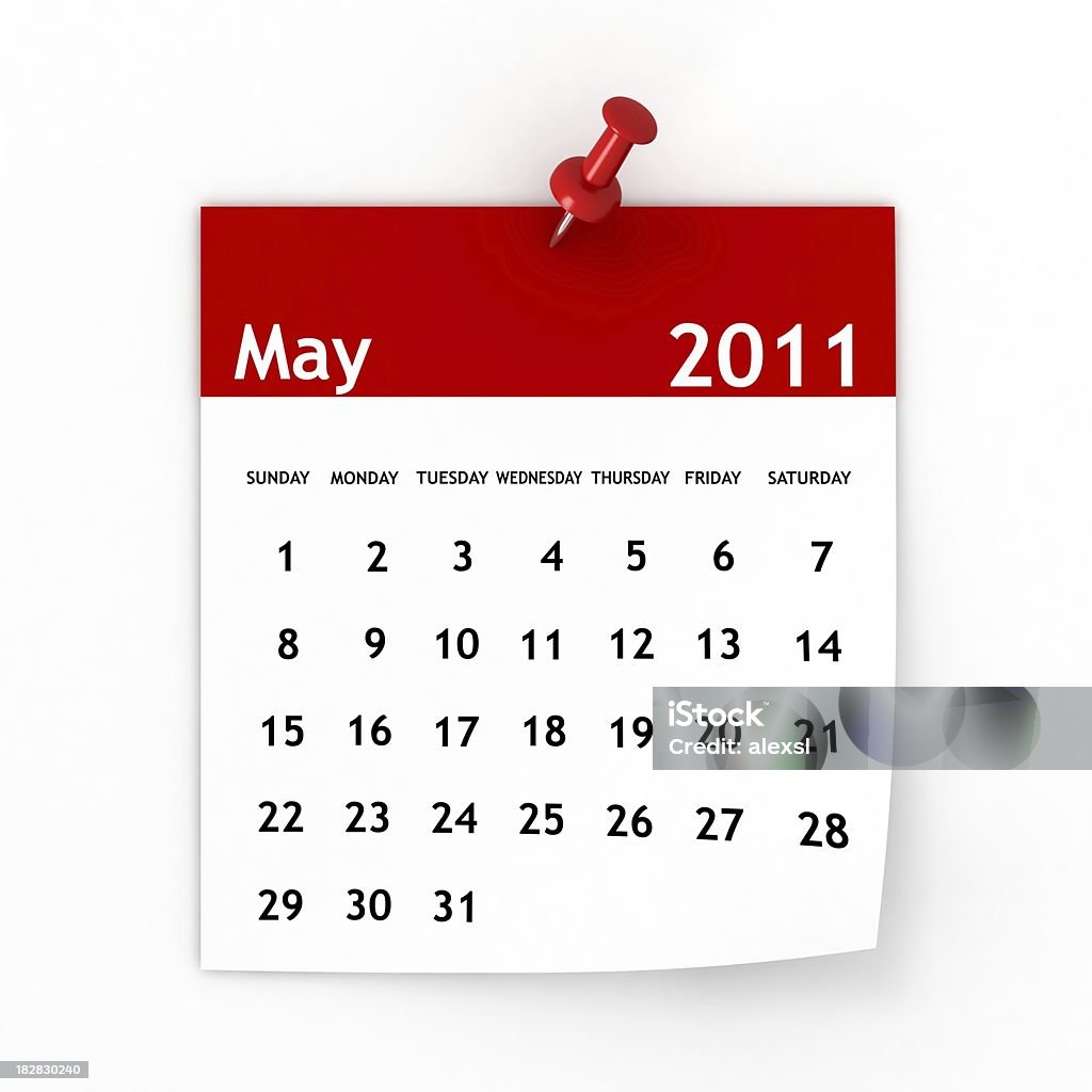 Serie calendario de mayo de 2011 - Foto de stock de 2011 libre de derechos