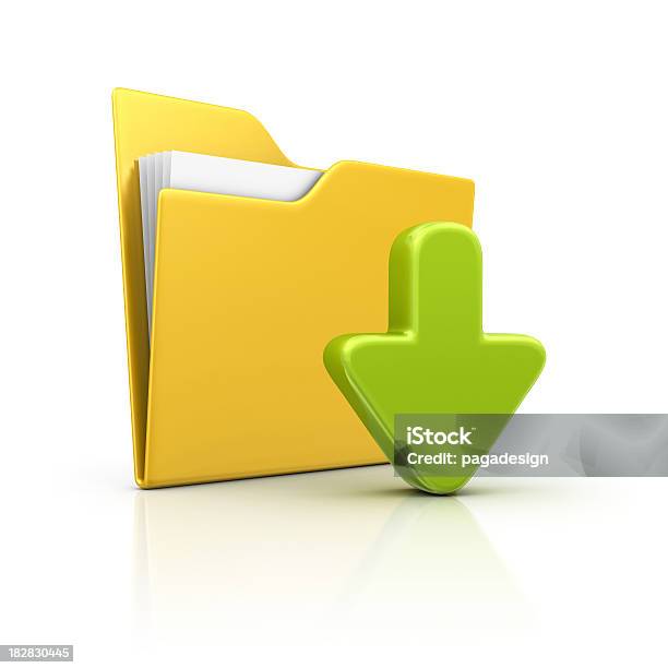 Ordner Mit Downloadpfeil Stockfoto und mehr Bilder von Dokument - Dokument, Dreidimensional, Herunterladen