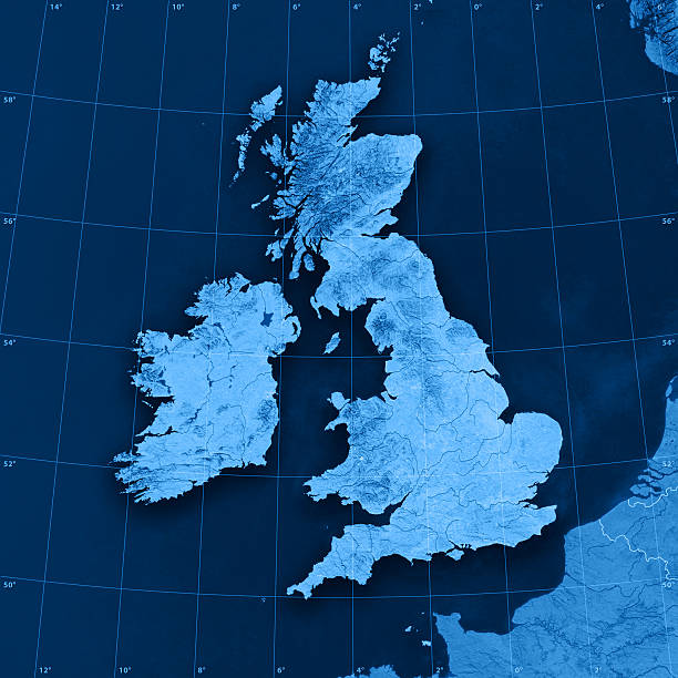 UK Ireland Topographic Map