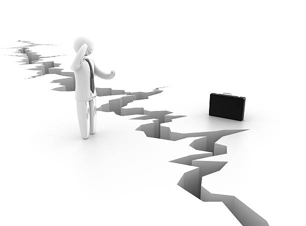 istock Crack - Businessman with portfolio 182830852