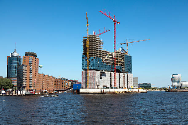 The western part of Hafencity Hamburg, currently Europe?s largest inner-city building site, as of July 2010.