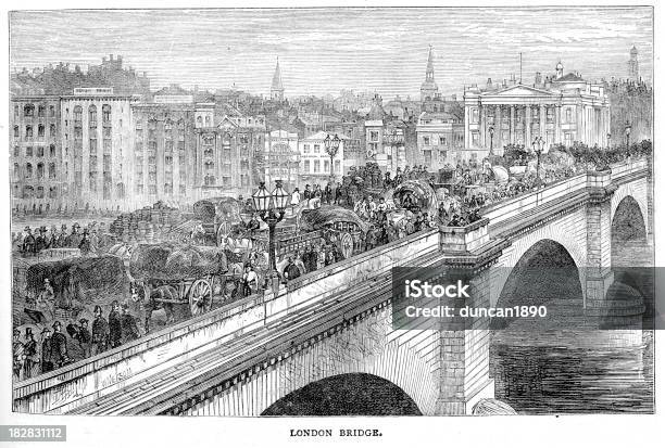 London Bridge Stock Vektor Art und mehr Bilder von Stau - Stau, Gravur, Brücke London Bridge - England
