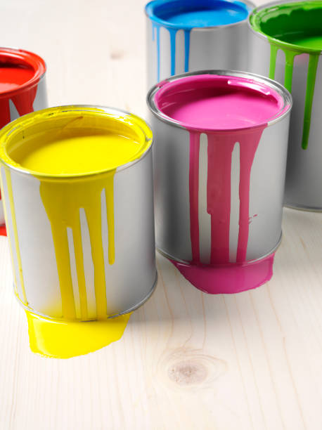 istock Tins of Messy Coloured Paints 182831178