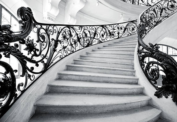 Staircase in Paris "beautiful Art Nouveau  Staircase in Paris, France" palace photos stock pictures, royalty-free photos & images