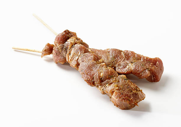 istock Raw Pork Souvlaki Skewers 182831395