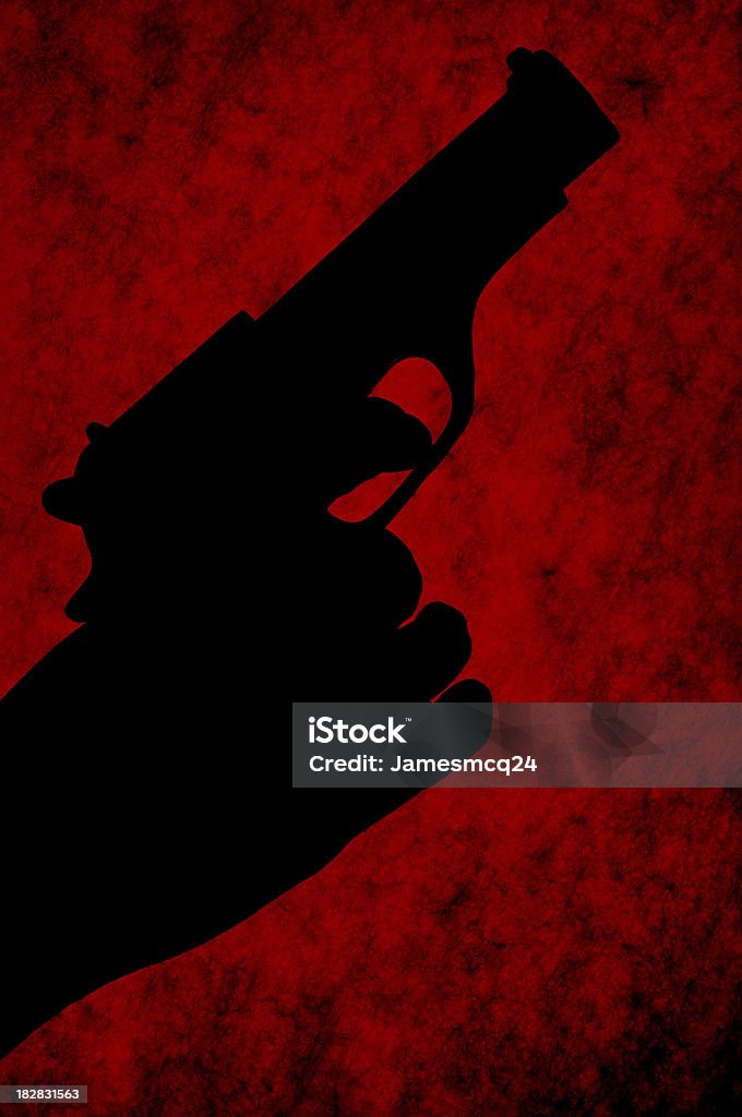 Silhouette di pistola - Foto stock royalty-free di Arma da fuoco