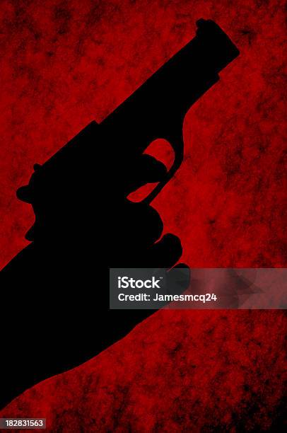 Silhouette Di Pistola - Fotografie stock e altre immagini di Arma da fuoco - Arma da fuoco, Armi, Chiave bassa