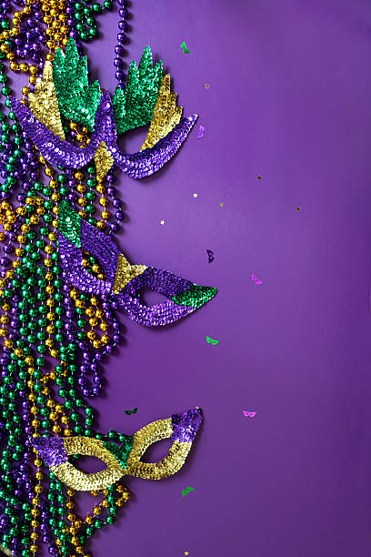 Purple Background Carnival/Mardi Gras background in purple colors. mardi gras confetti stock pictures, royalty-free photos & images