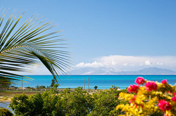 View To Montserrat With Caribbean Foreground