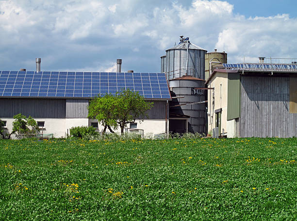istock Farm with solar panels on roof 182831951