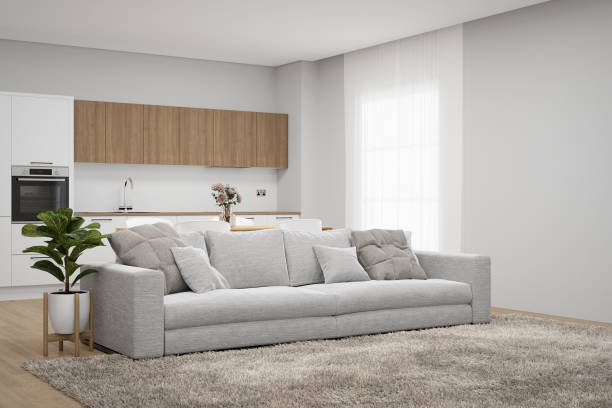 istock Living room with dining room and kitchen. 1828321089