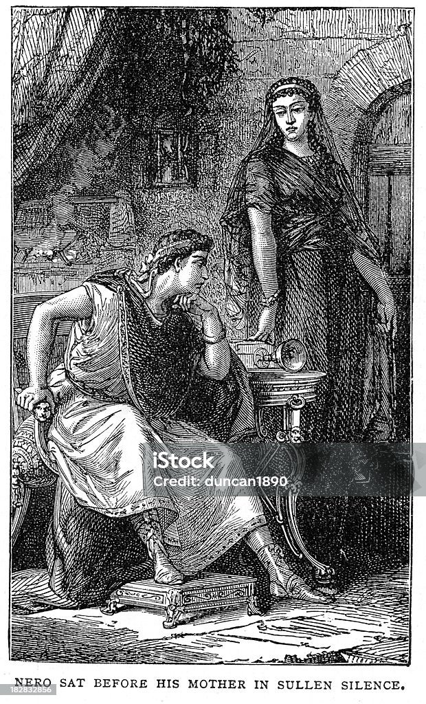 Nero y su madre - Ilustración de stock de Nerón - Emperador romano libre de derechos
