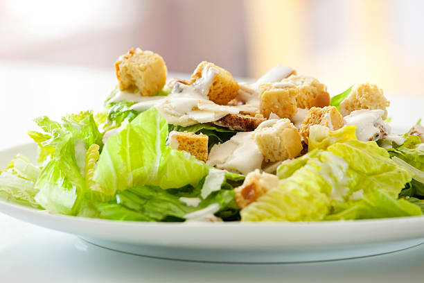 Classic Chicken Caesar Salad stock photo