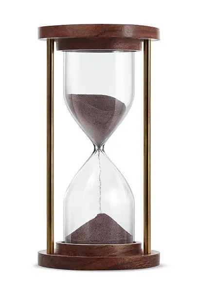 A hourglass isolated on white background.