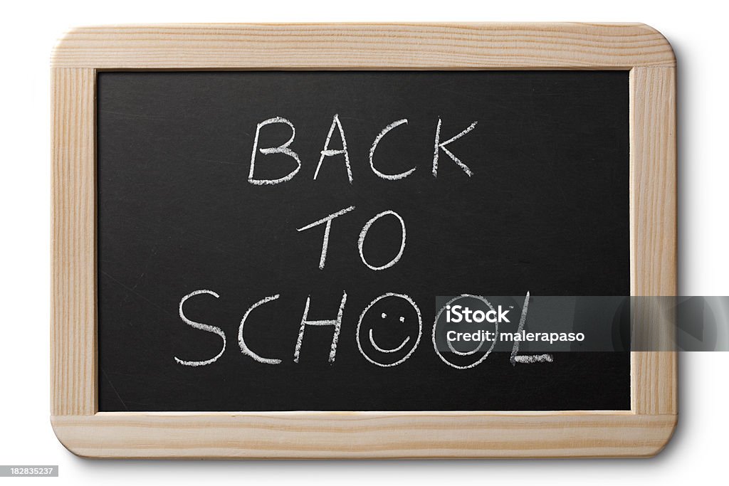 Zurück zur Schule mit smiley Gesichter Symbole - Lizenzfrei Klapptafel Stock-Foto