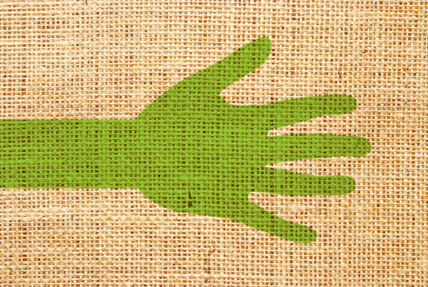 グリーンの手 - backgrounds textured effect burlap textile点のイラスト素材／クリップアート素材／マンガ素材／アイコン素材