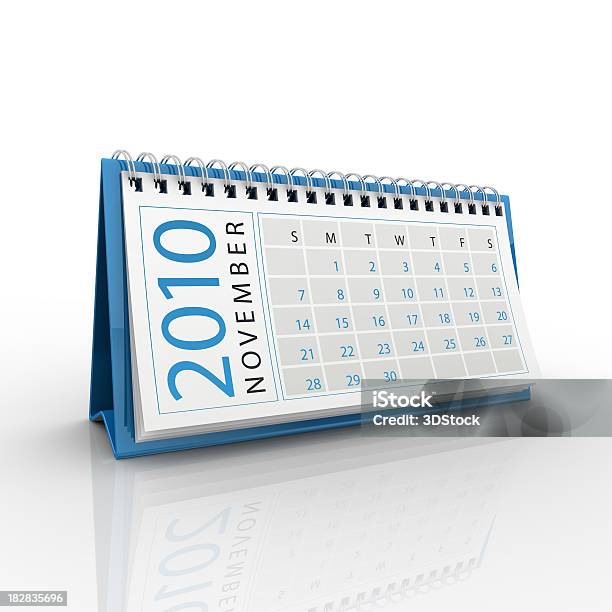 Calendario Novembre 2010 - Fotografie stock e altre immagini di 2010 - 2010, Agenda, Autunno