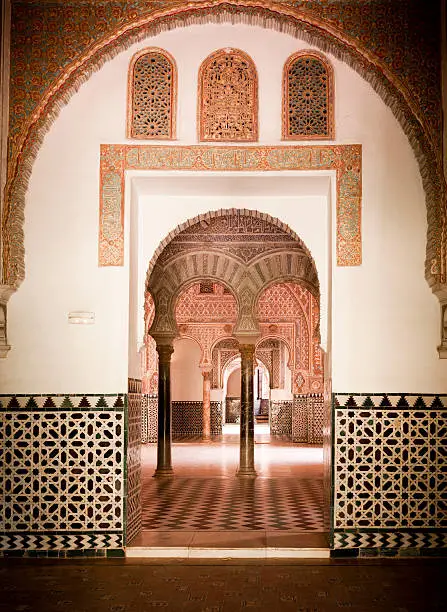 Real Alcazar Interior, Seville Spain Archway