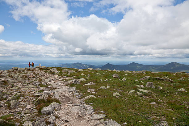 Hiking the Hunt trail on Katahdin stock photo