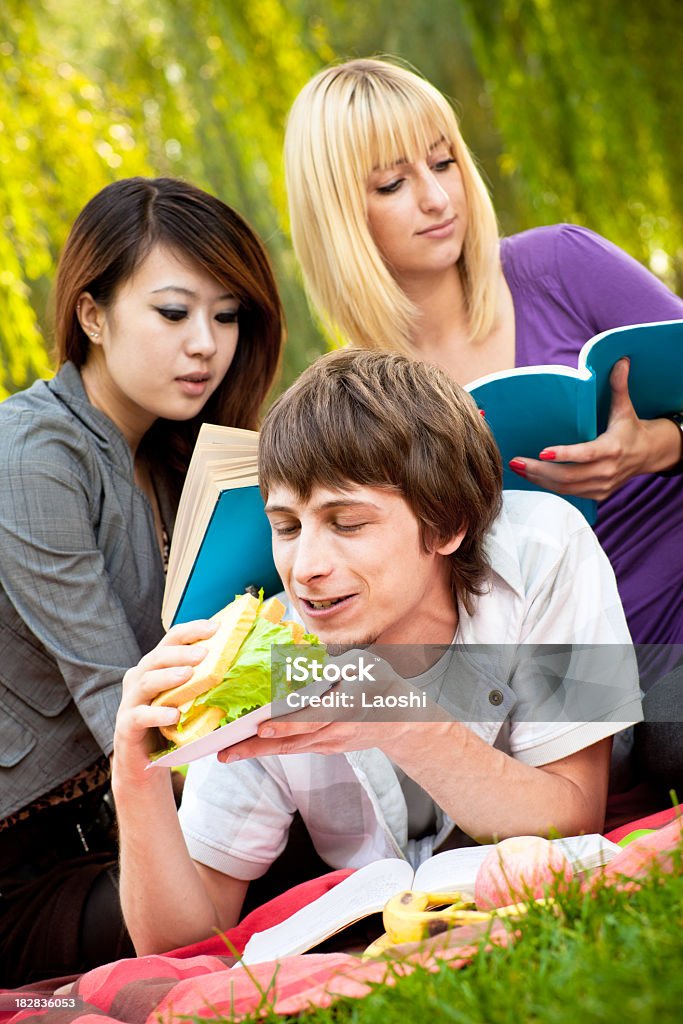 Group of students A group of teenage students. Outdoors shoot 20-24 Years Stock Photo