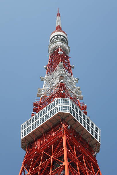 tokyo tower - tokyo tower shinjuku ward tokyo prefecture communications tower fotografías e imágenes de stock