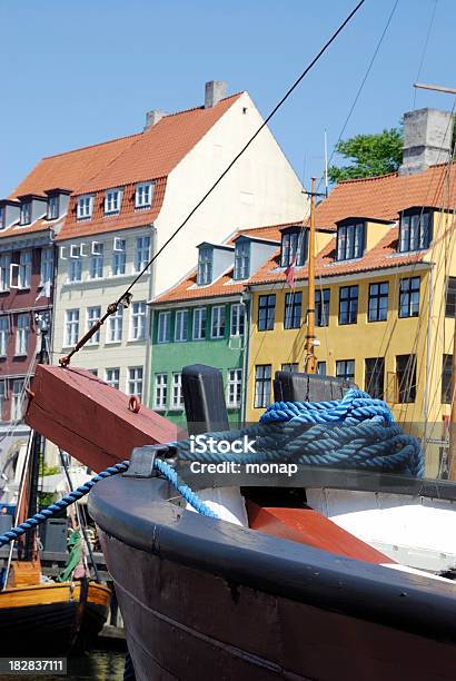 Bowsprit And Blue Rope On A Ship In Nyhavn Stock Photo - Download Image Now - Blue, Bowsprit, Capital Cities