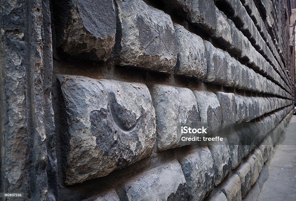 Ancient wall closeup An old medieval wall in Bologna Alley Stock Photo