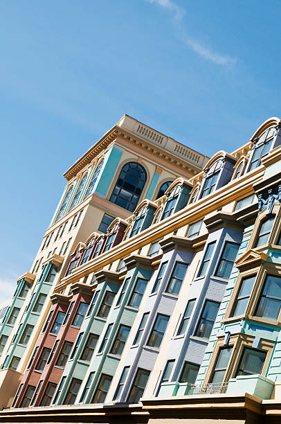 istock Tilted multicolored buildings in Atlantic City 182837551