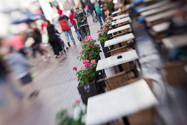 istock Old Town Montreal Canada, outdoor bistro and crowds 182837565