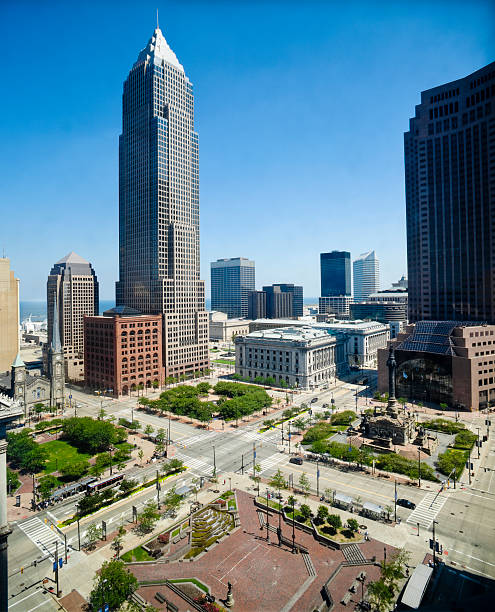 Downtown Cleveland Overlooking Public Square and Massive Skyscrapers