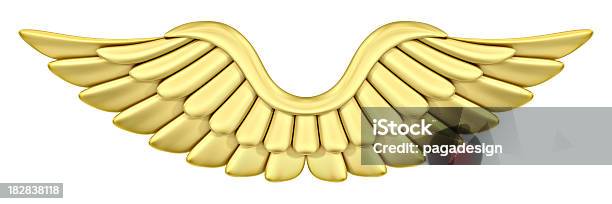 Золотые Крылья — стоковые фотографии и другие картинки Ангел - Ангел, Без людей, Белый фон
